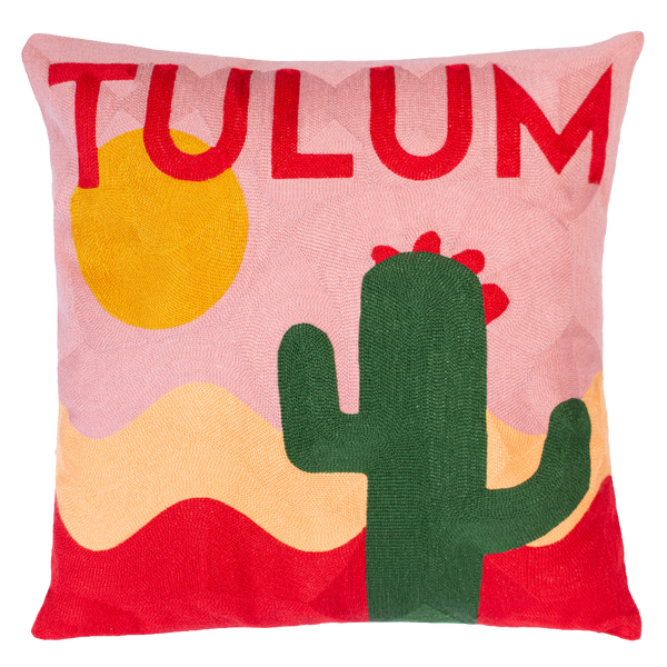 Tulum | Needlepoint Travel Inspired Pillow