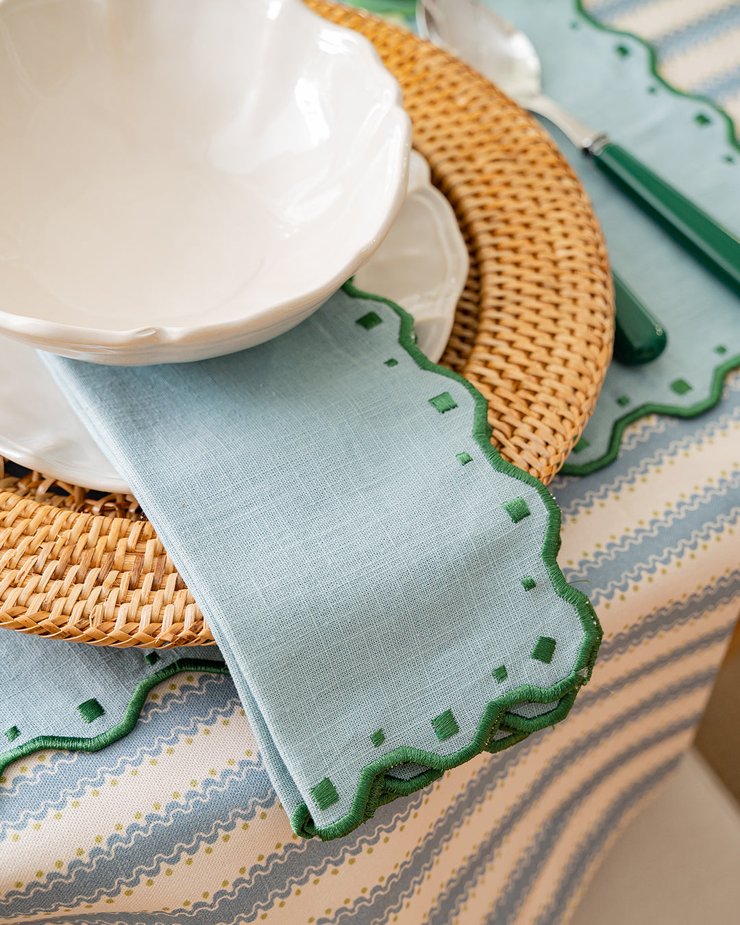 Porto Napkin, Blue and Green