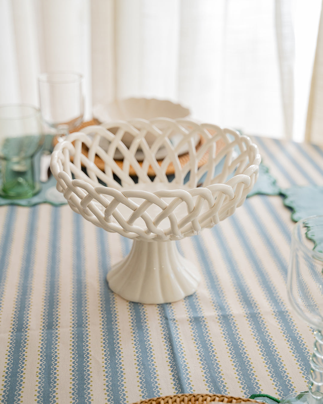 Imperial White Porcelain Pedestal Basket, Ø 25.5 cm, H 17 cm