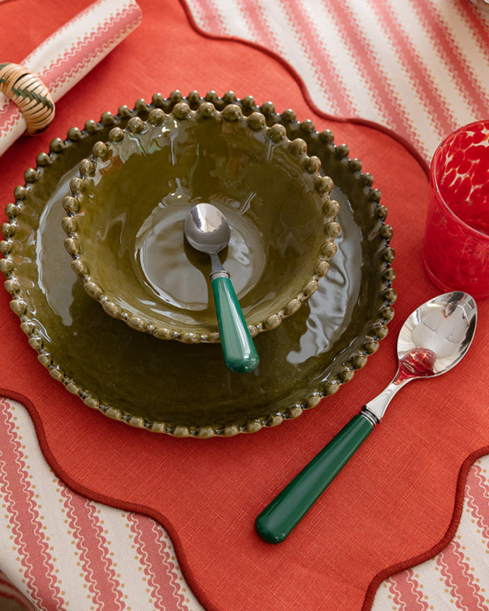 Dark Green Cutlery Set, 24 Pieces