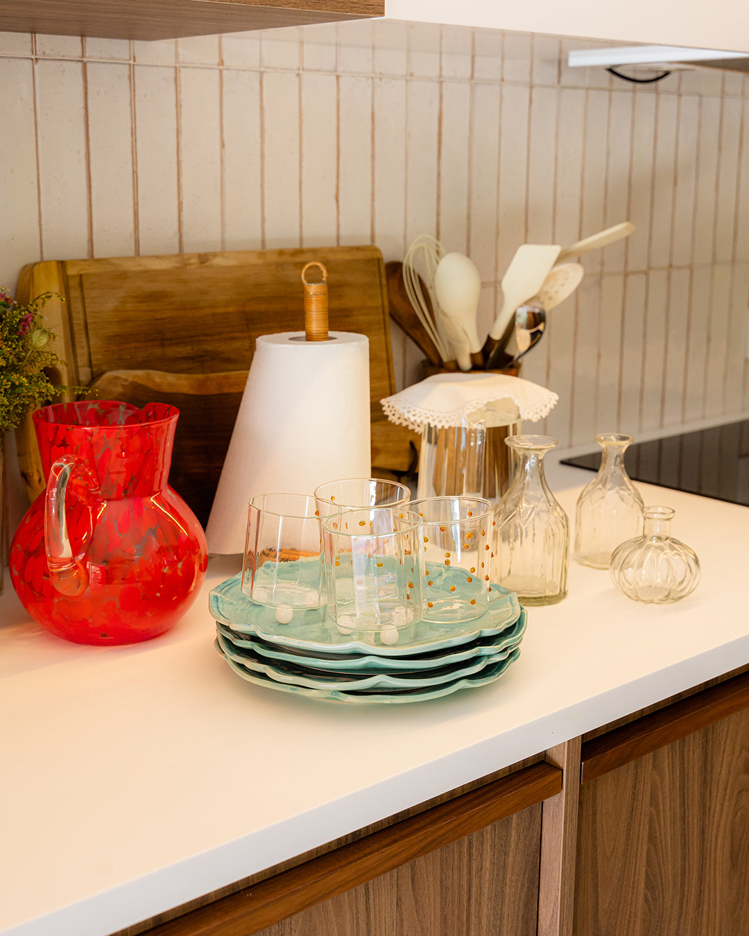 Sicília White-Bobble Stemmed Glass
