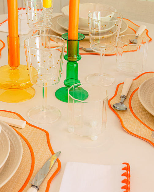 Sicília White-Bobble Stemmed Glass