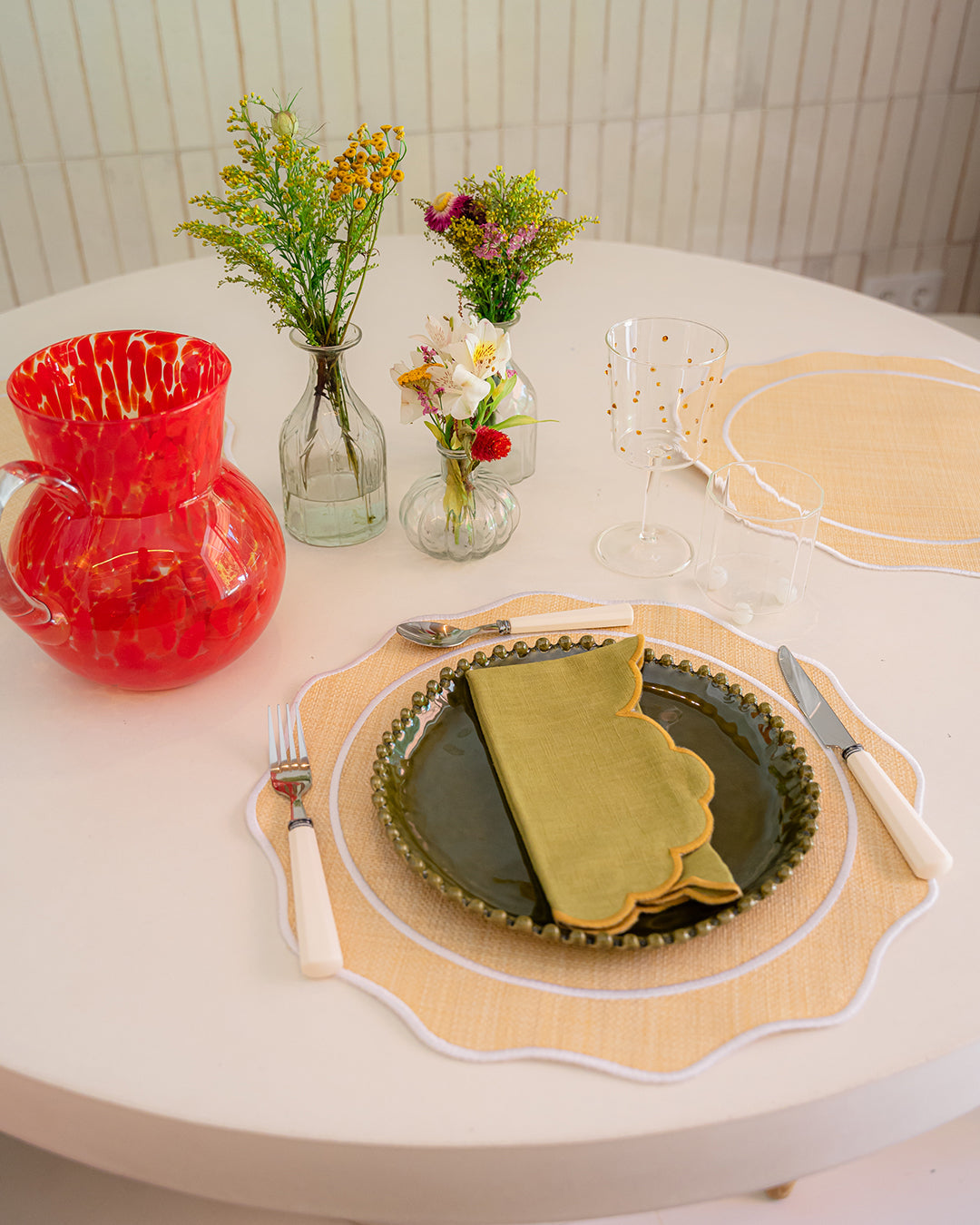 Orla Raffia Placemat with White