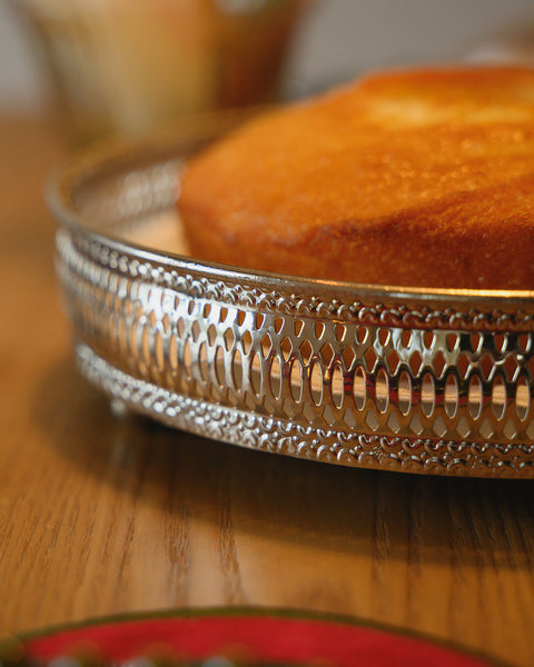Round Silver-Plated Mirrored Tray, Ø25 cm