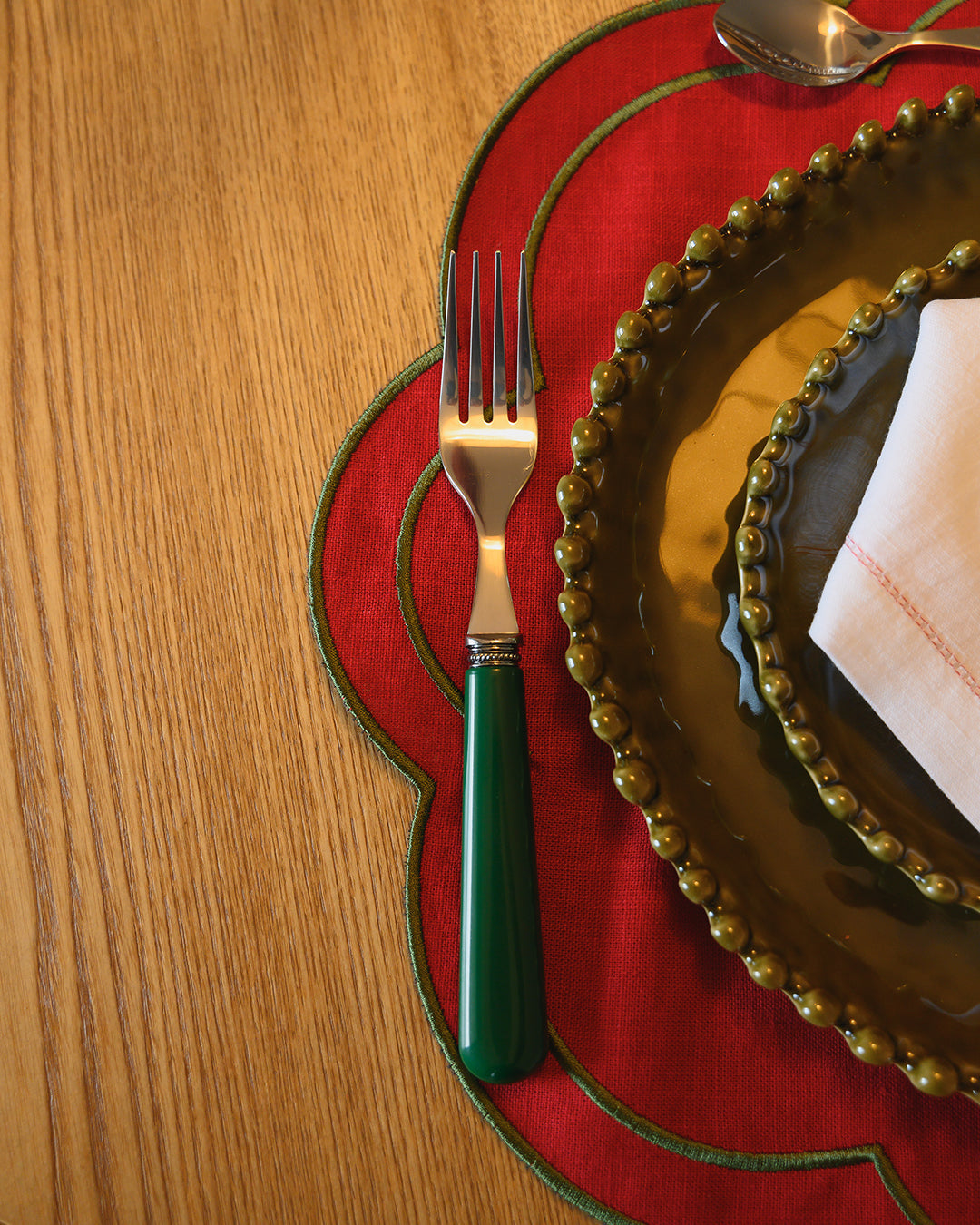 Dark Green Cutlery Set, 24 Pieces