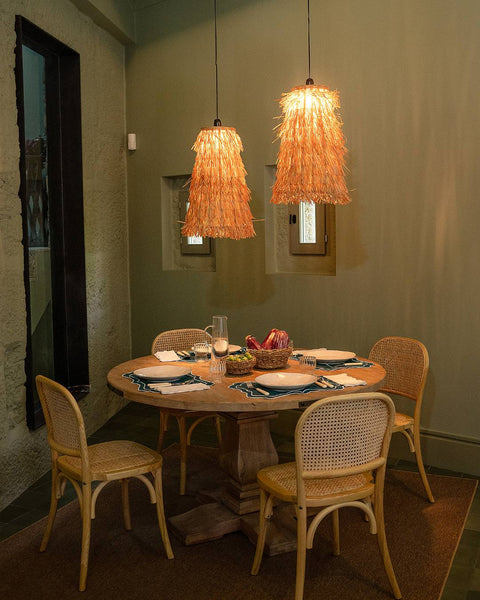 Natural-Fibre Pendant Light, 35 x 35 x 50 cm