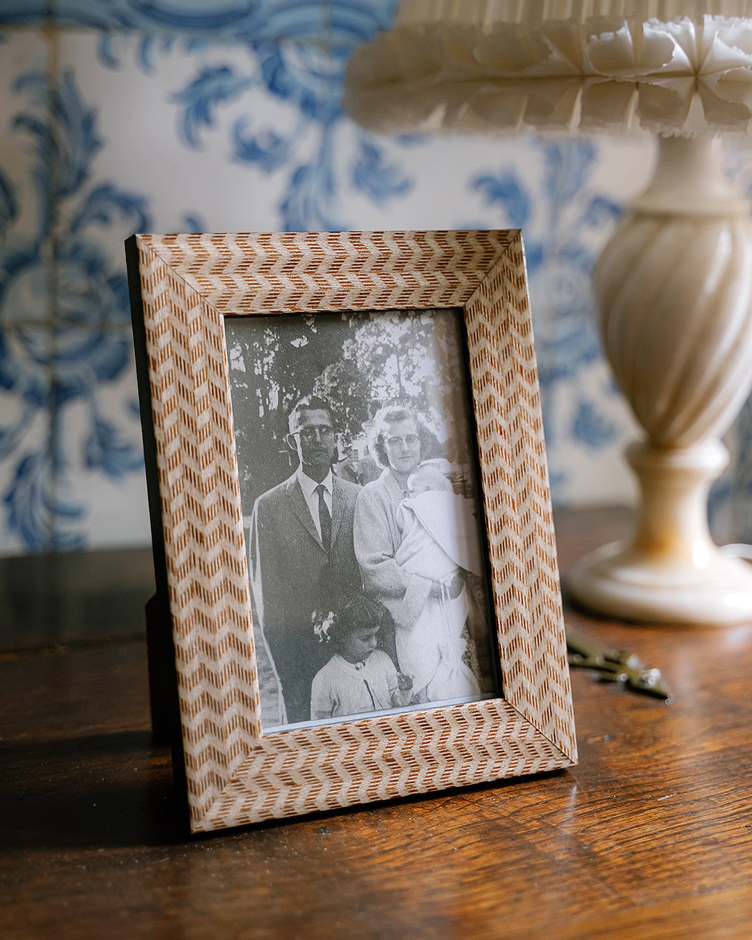 Incontri Brown Stripe Photo Frame, 10 × 15 cm