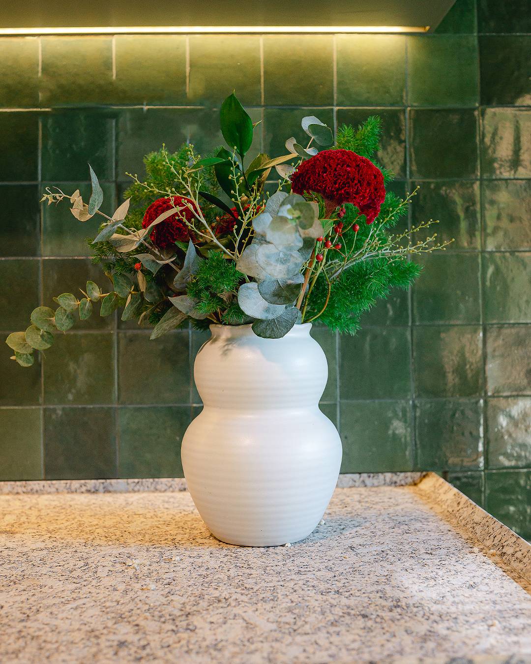 White Capri Stoneware Vase, 22.5 cm
