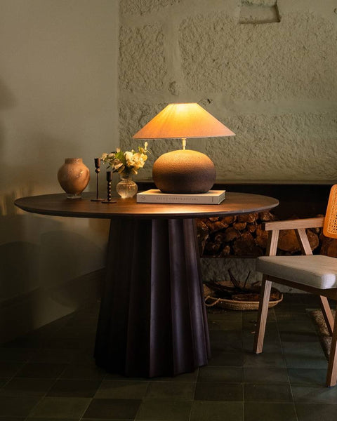 Mesa de Jantar Lola Redonda Castanho Escuro 120 X 120 X 76 CM