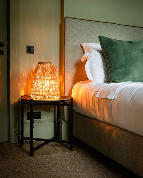 Natural-Fibre Table Lamp, 26 x 26 x 39 cm