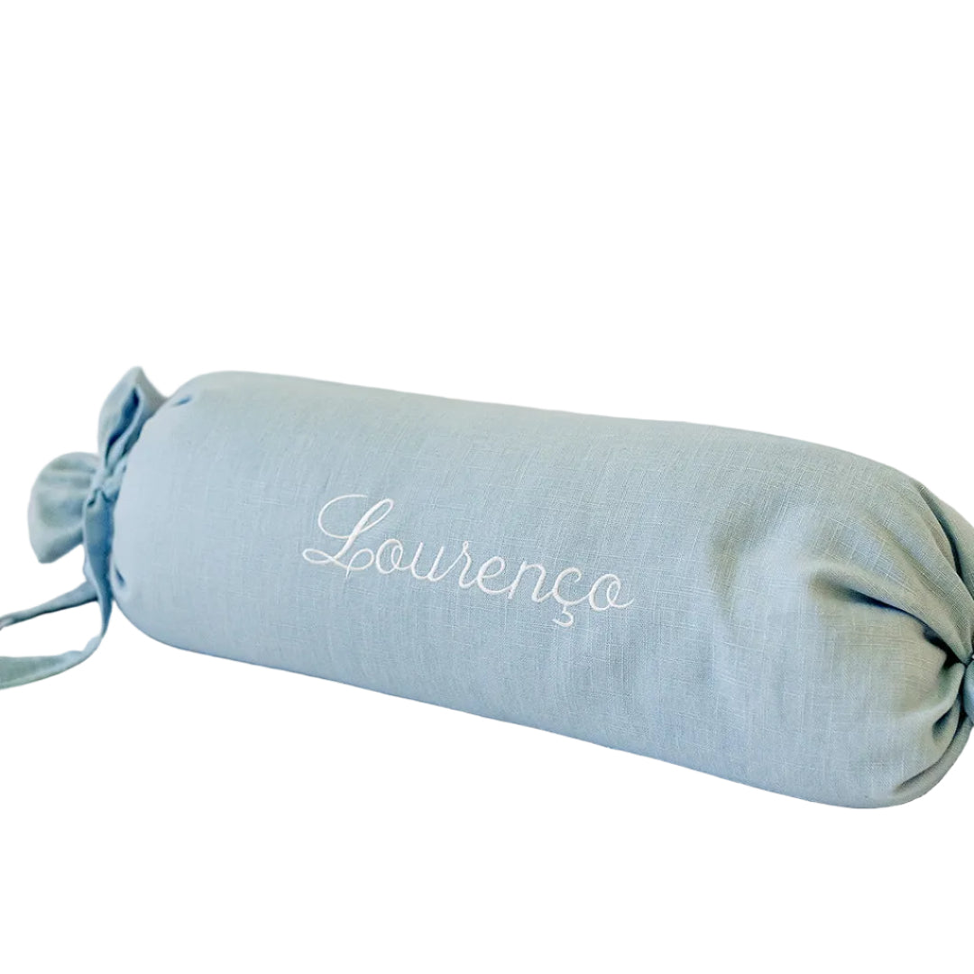 Personalized Blue Baby Bolster Pillow