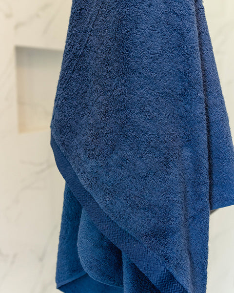 Premium Dark Blue Cotton Bath Towel