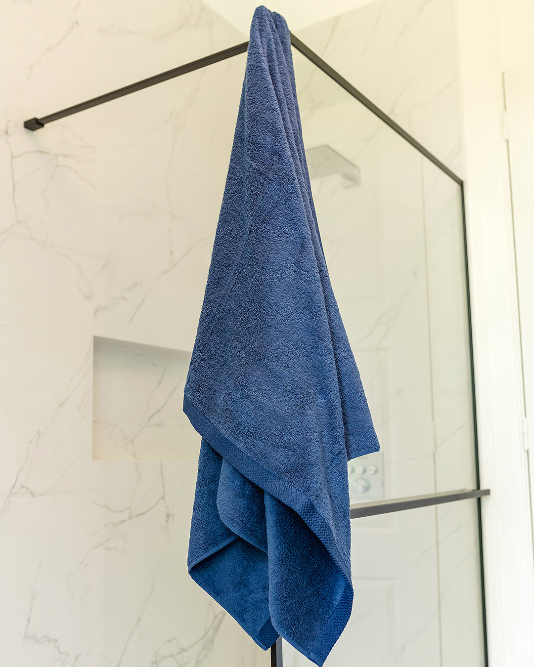 Premium Dark Blue Cotton Bath Towel