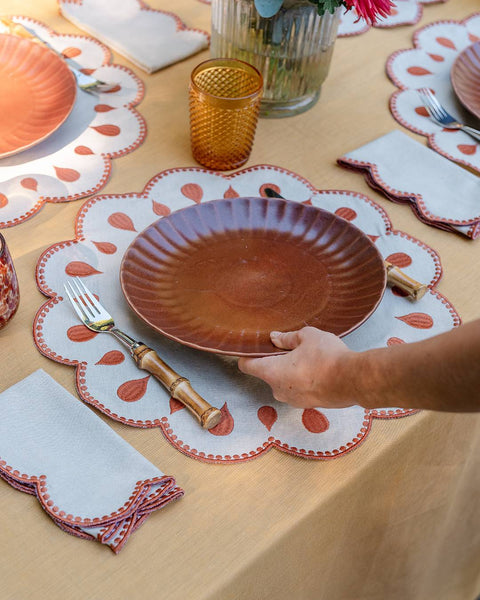 Guardanapo Gotas, Bege com Terracota