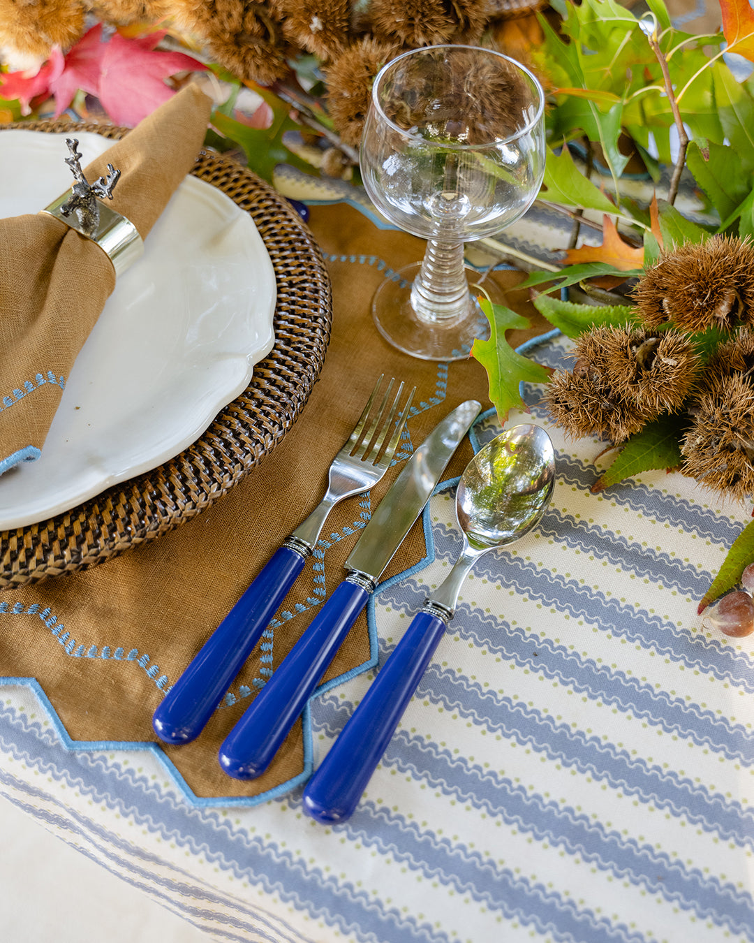 Navy Blue Cutlery Set, 24 Pieces