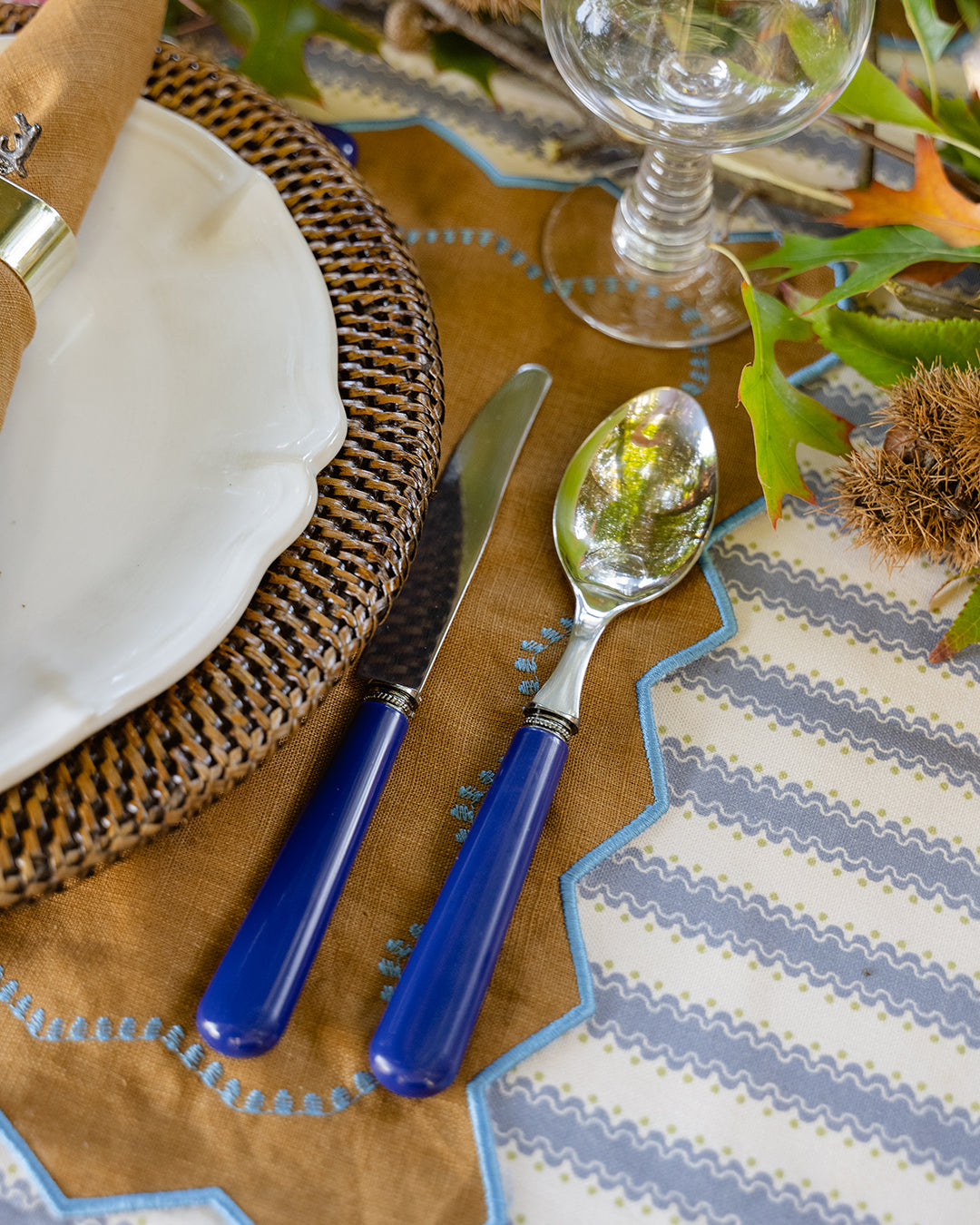 Navy Blue Cutlery Set, 24 Pieces
