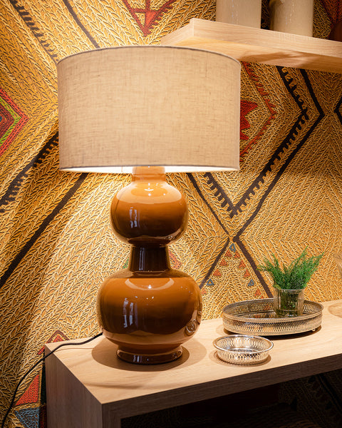 Amália Table Lamp, Brown Ceramic