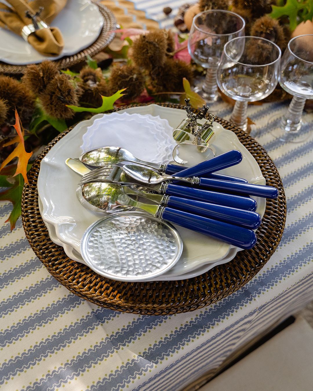 Navy Blue Cutlery Set, 24 Pieces