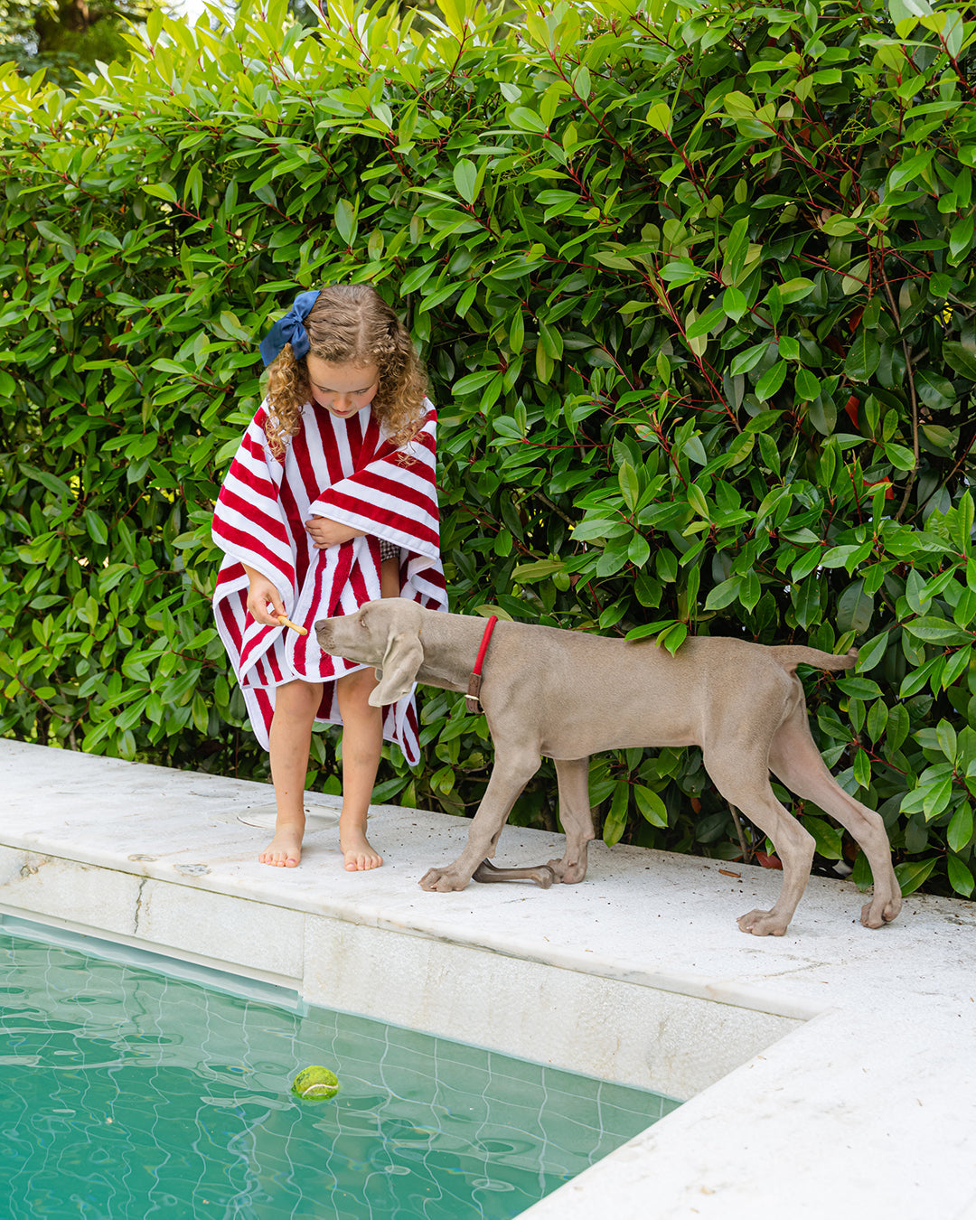 Children’s Bordeaux Stripe Cotton Poncho
