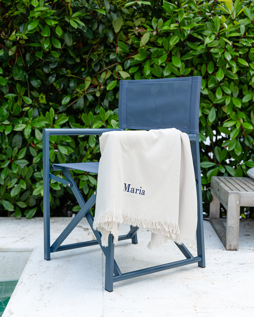 Beige Fringed Beach Towel
