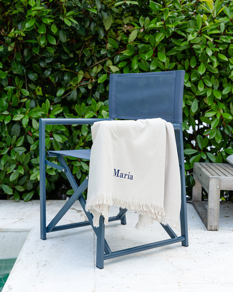Beige Fringed Beach Towel