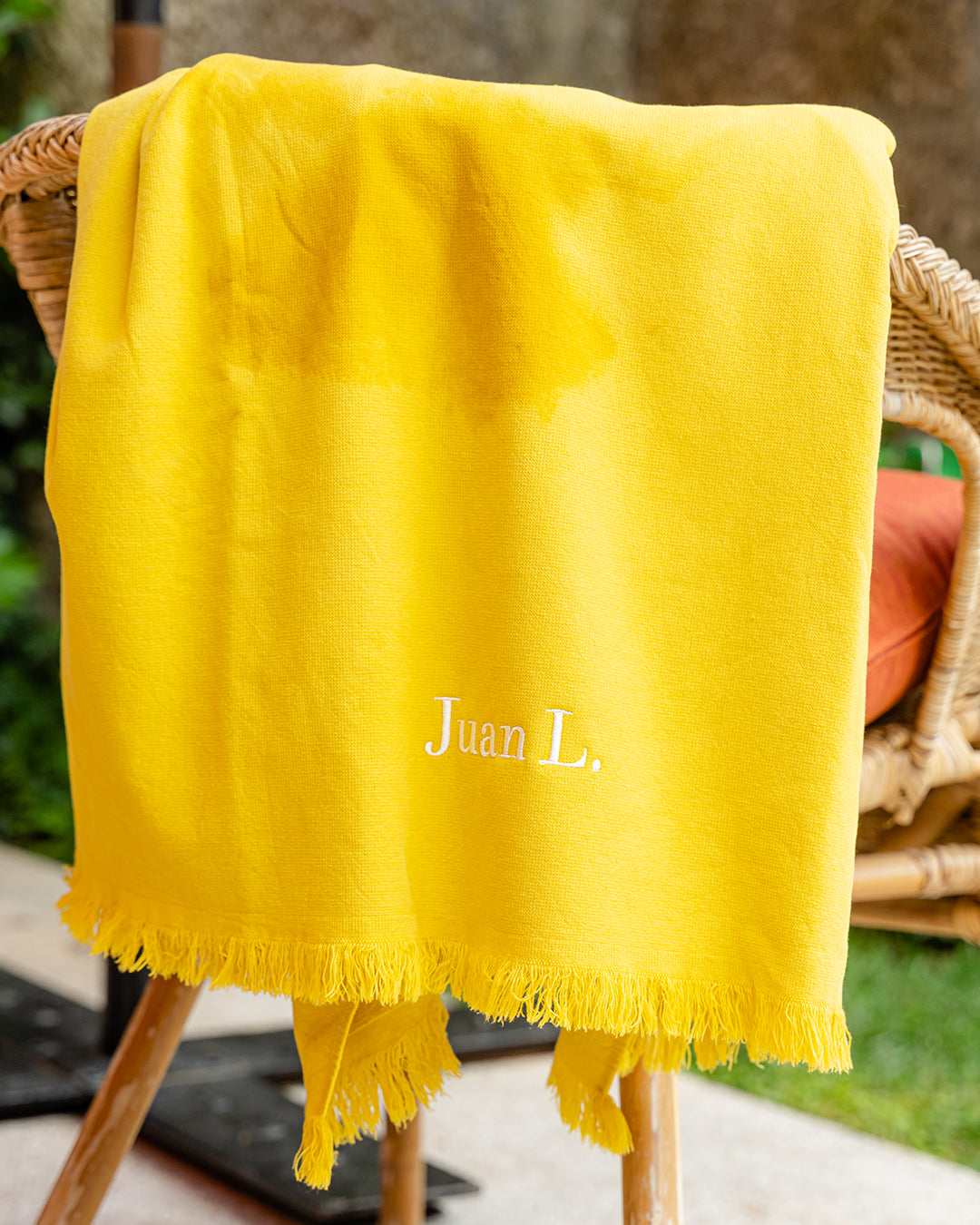 Mustard Yellow Fringed Beach Towel