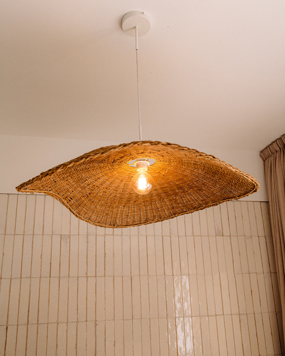Rattan Pendant Light, 82 x 82 x 15 cm