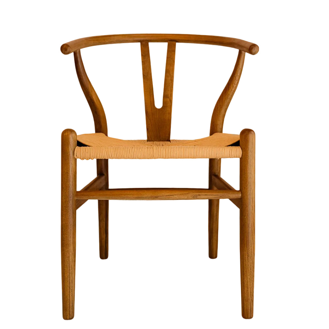 Oslo Chair with Dark-Brown-Finish Elmwood Arms and Rope Seat