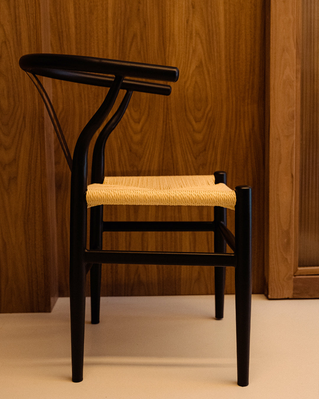 Oslo Chair with Black-Effect Metal Arms and Rope Seat