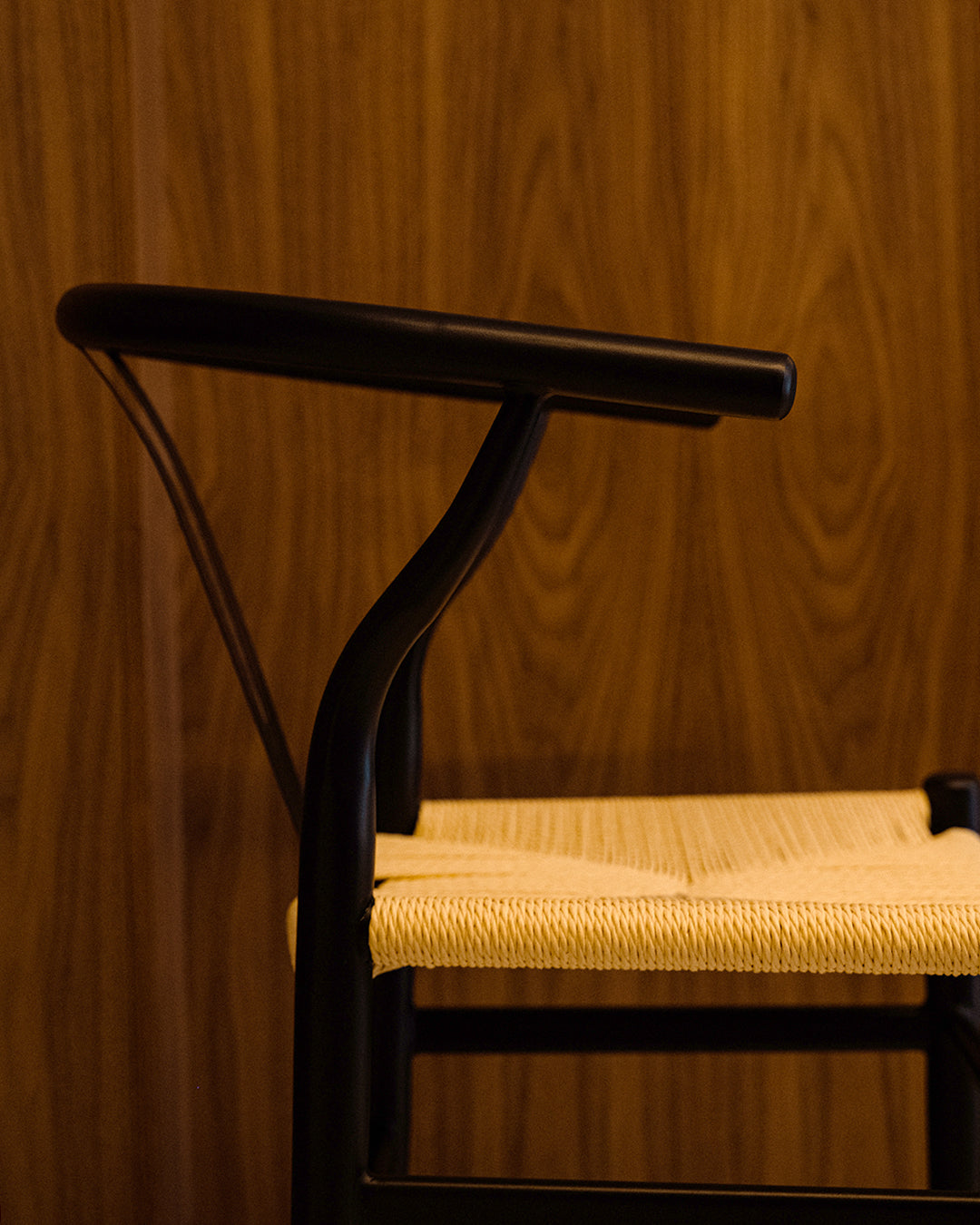 Oslo Chair with Black-Effect Metal Arms and Rope Seat