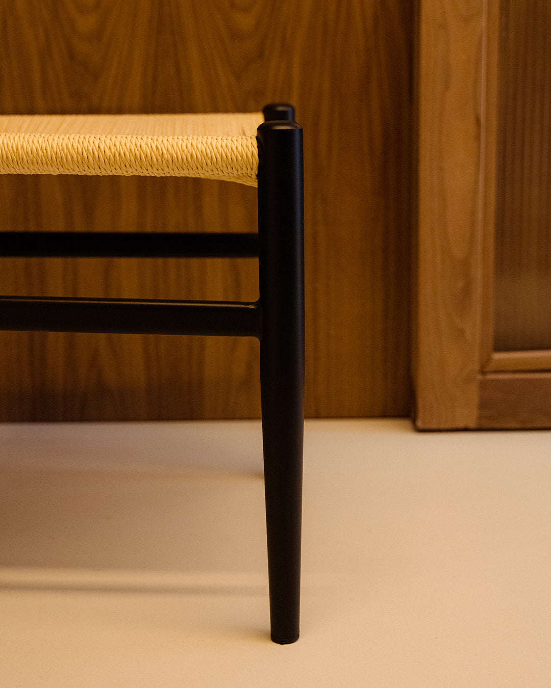 Oslo Chair with Black-Effect Metal Arms and Rope Seat
