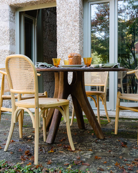 Mesa de Jantar Eva Redonda em Madeira Mango 120 x 106 x 76 cm