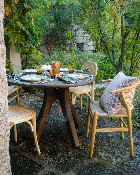Mesa de Jantar Eva Redonda em Madeira Mango 120 x 106 x 76 cm
