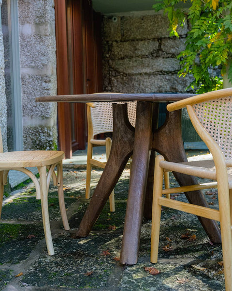 Mesa de Jantar Eva Redonda em Madeira Mango 120 x 106 x 76 cm