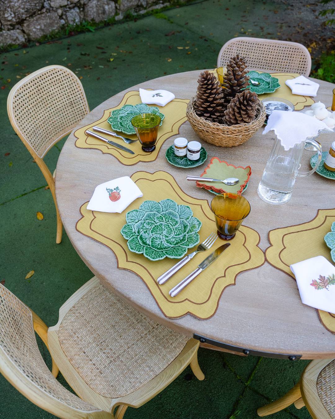 Brisa Placemat, Mustard and Brown