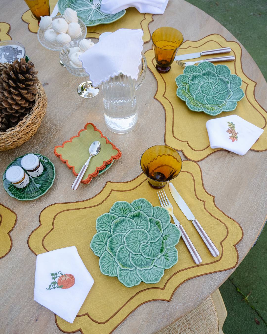 Brisa Placemat, Mustard and Brown