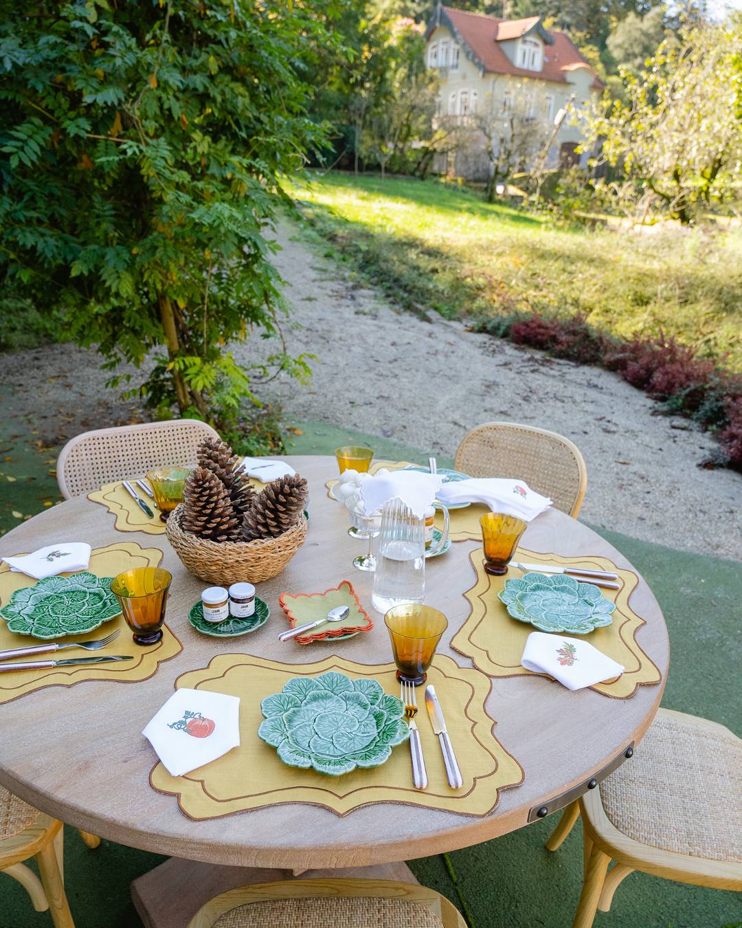 Brisa Placemat, Mustard and Brown