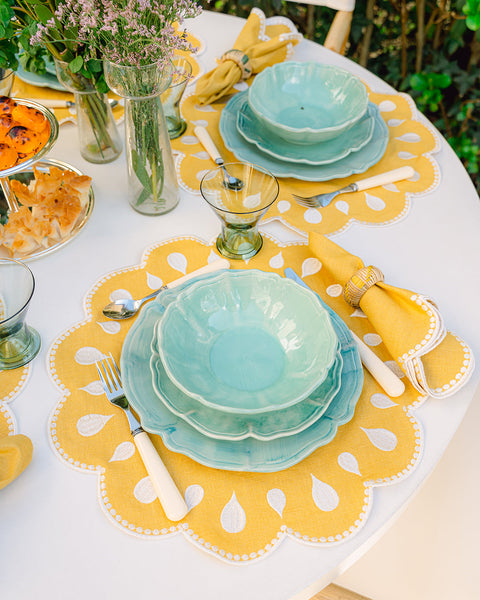 Individual Gotas, Amarelo com Branco