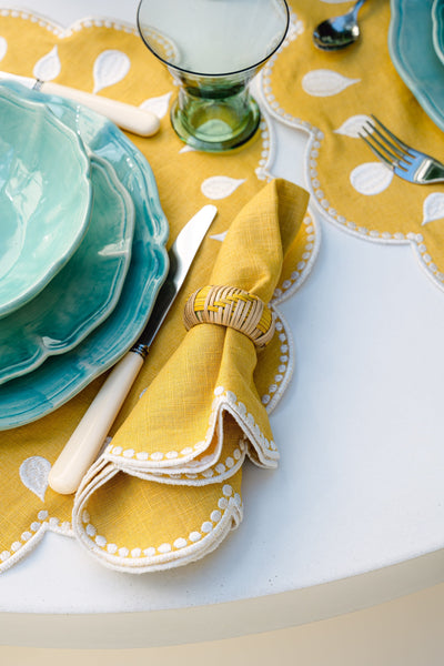 Guardanapo Gotas, Amarelo com Branco