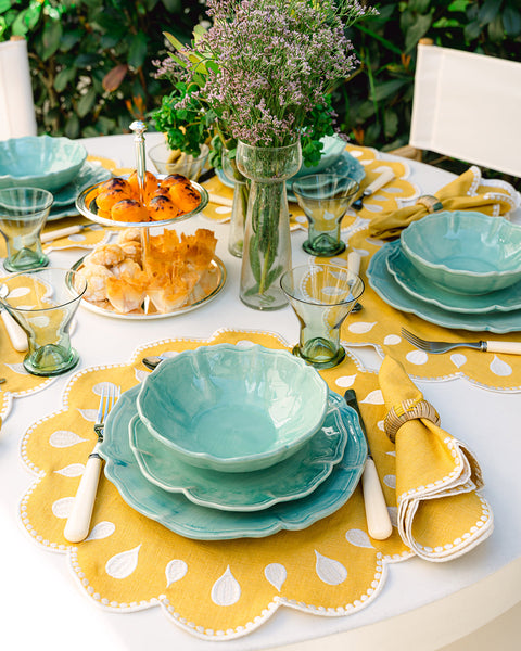 Individual Gotas, Amarelo com Branco
