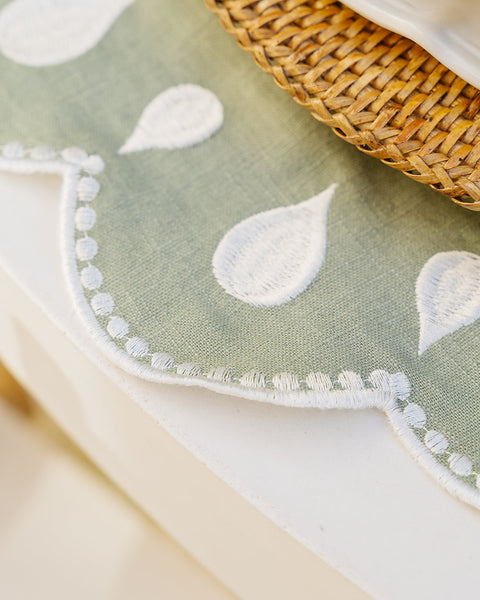 Individual Gotas, Verde Claro com Branco