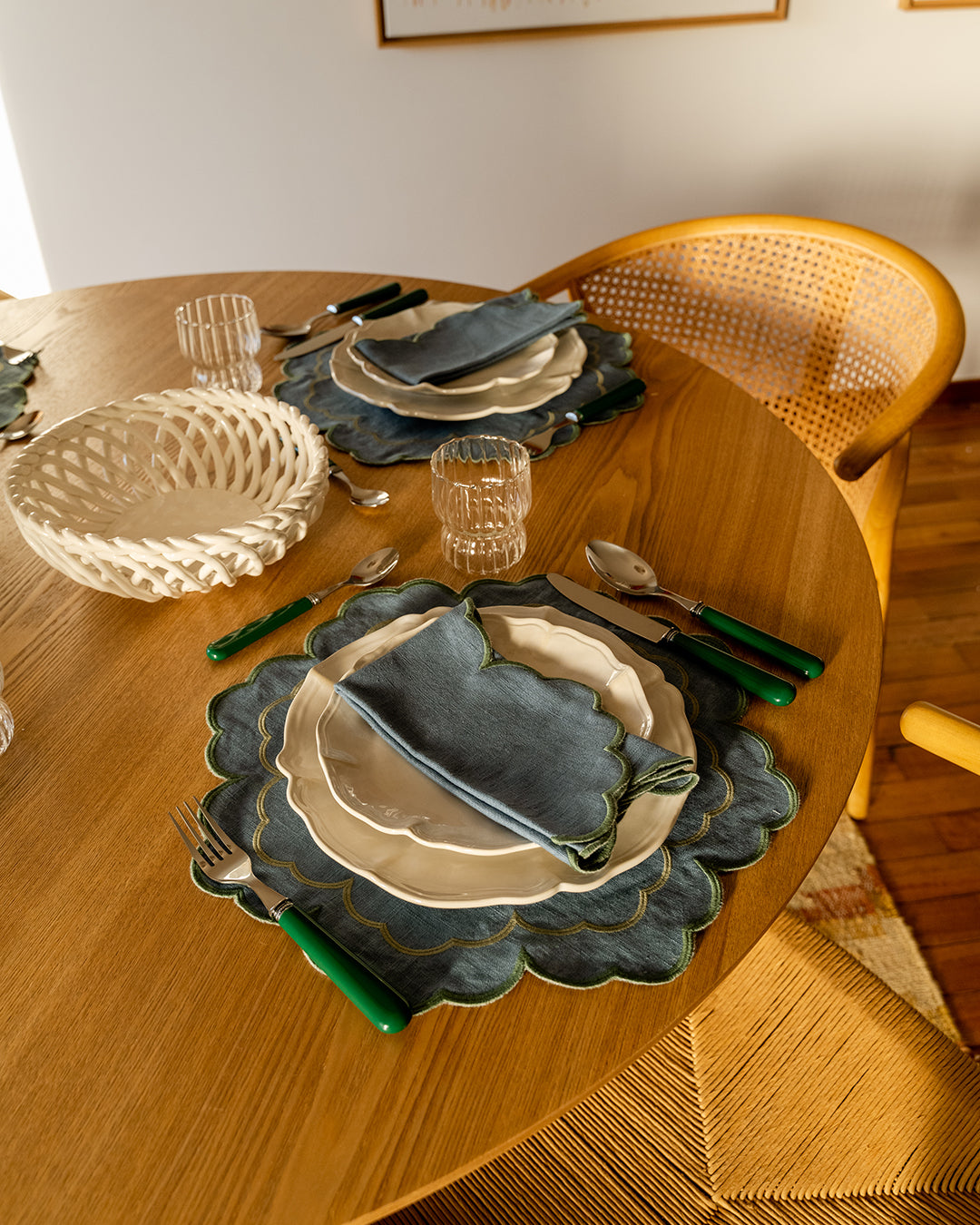 Íris Placemat, Blue and Green
