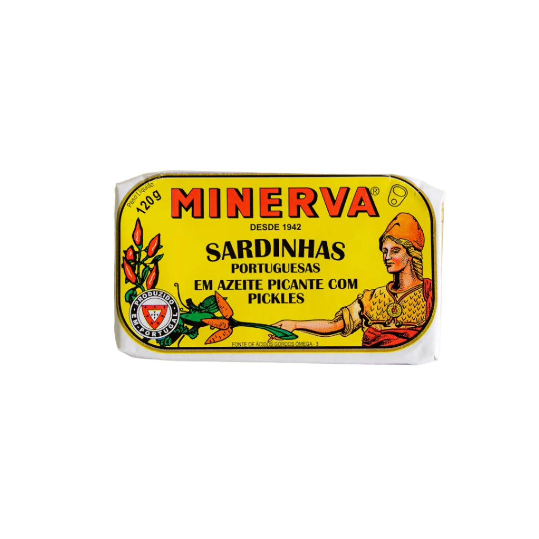 Sardinhas Minerva em Azeite Picante com Pickles