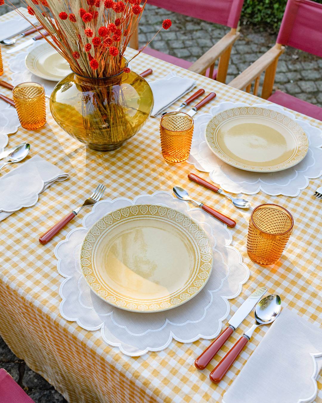 Íris Placemat, Beige and White