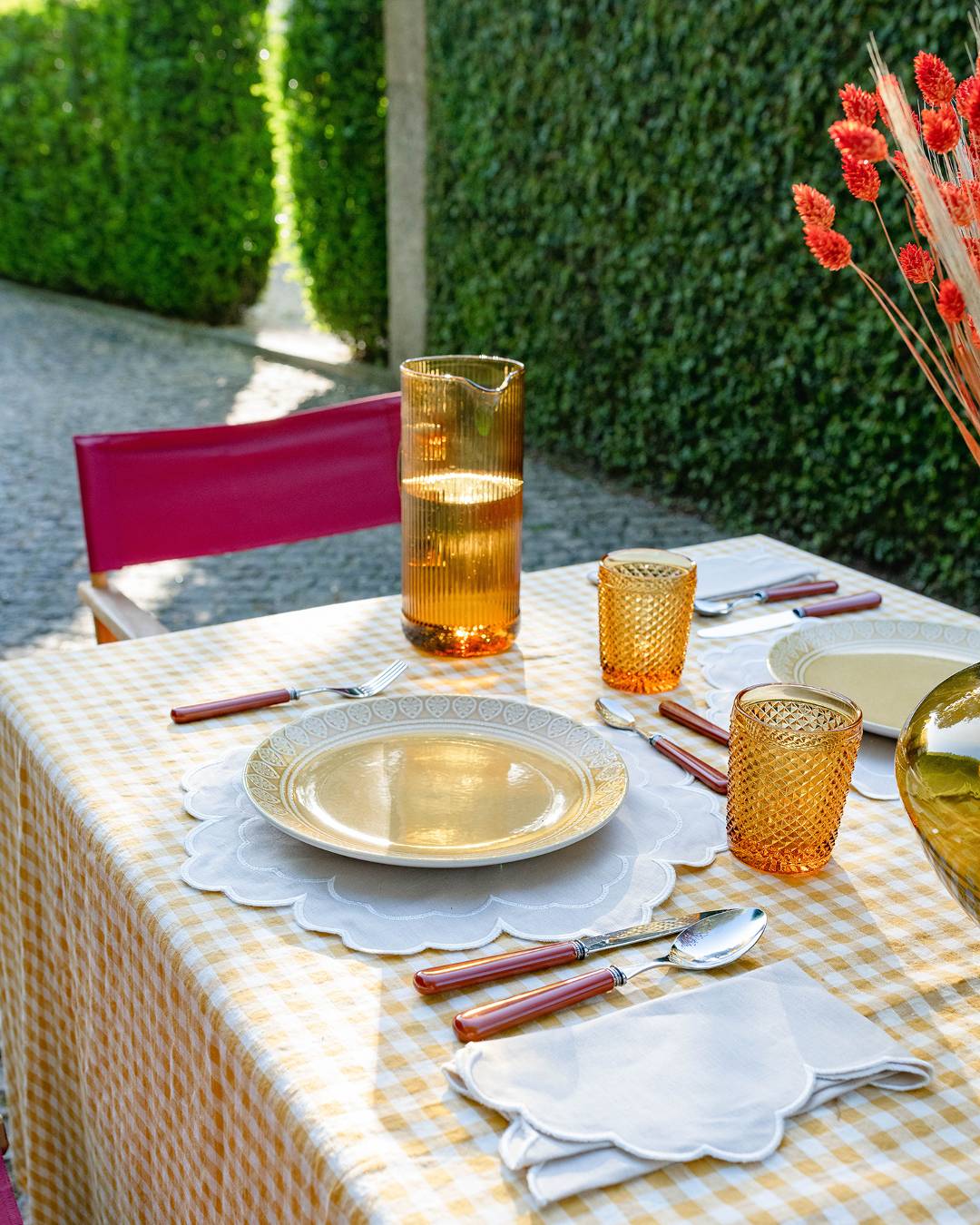 Íris Placemat, Beige and White