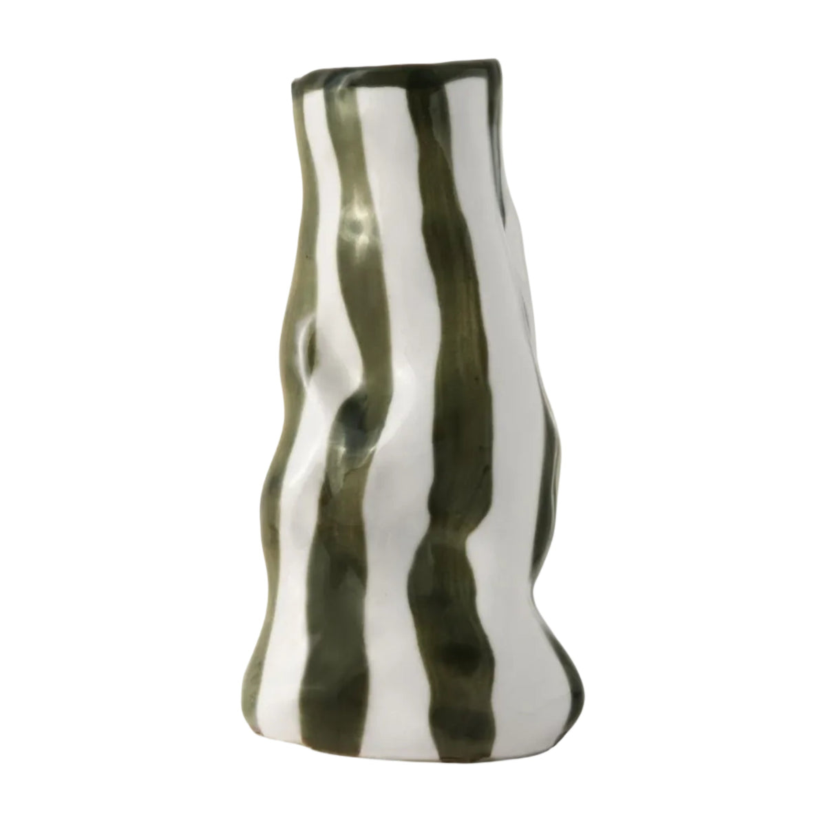 Dark Forest Green Candy Stripe Vase