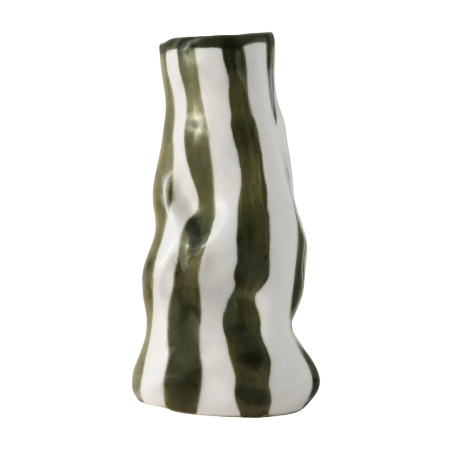 Dark Forest Green Candy Stripe Vase