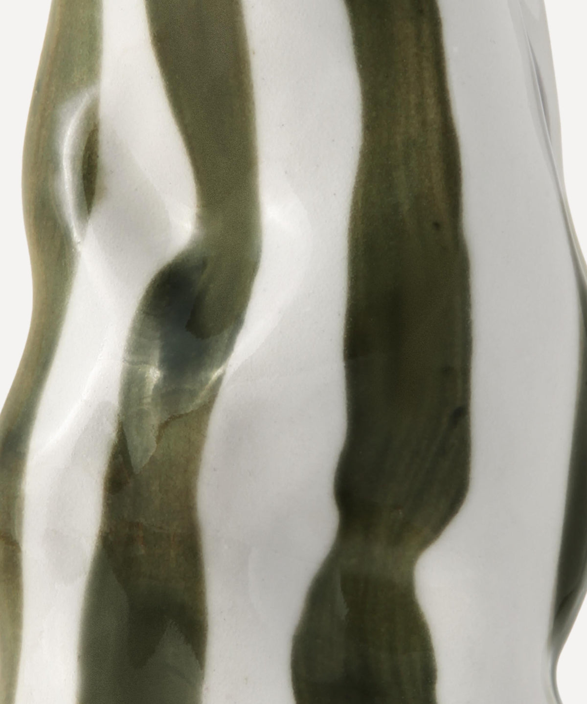 Dark Forest Green Candy Stripe Vase