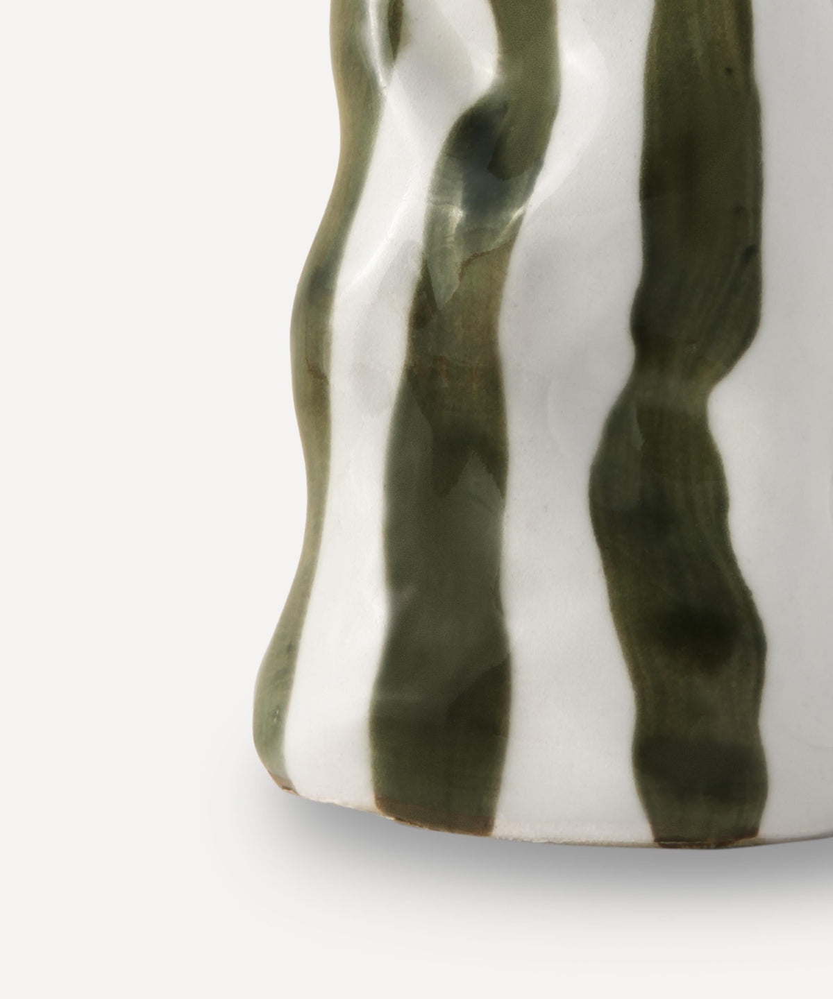Dark Forest Green Candy Stripe Vase