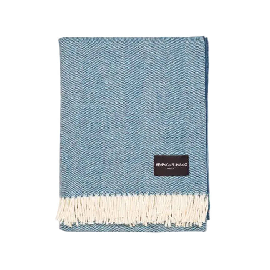 Daydreams - Merino Lambswool Throw - Sea Blue